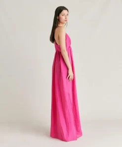 Donne Momonì Vestiti-Vestito Marisol In Cupro Jacquard - Fucsia
