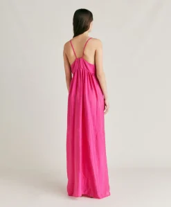 Donne Momonì Vestiti-Vestito Marisol In Cupro Jacquard - Fucsia