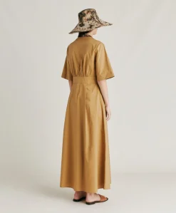 Donne Momonì Vestiti-Vestito Martinella In Popeline - Sabbia