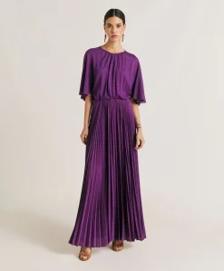 Donne Momonì Vestiti-Vestito Paradisu In Jersey Lurex - Ciclamino