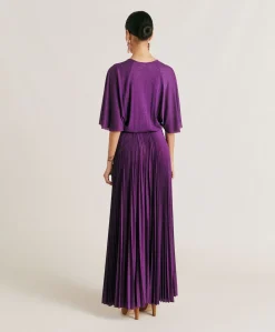 Donne Momonì Vestiti-Vestito Paradisu In Jersey Lurex - Ciclamino