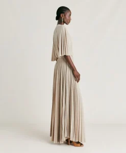 Donne Momonì Vestiti-Vestito Paradisu In Jersey Lurex - Sabbia