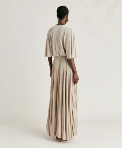Donne Momonì Vestiti-Vestito Paradisu In Jersey Lurex - Sabbia
