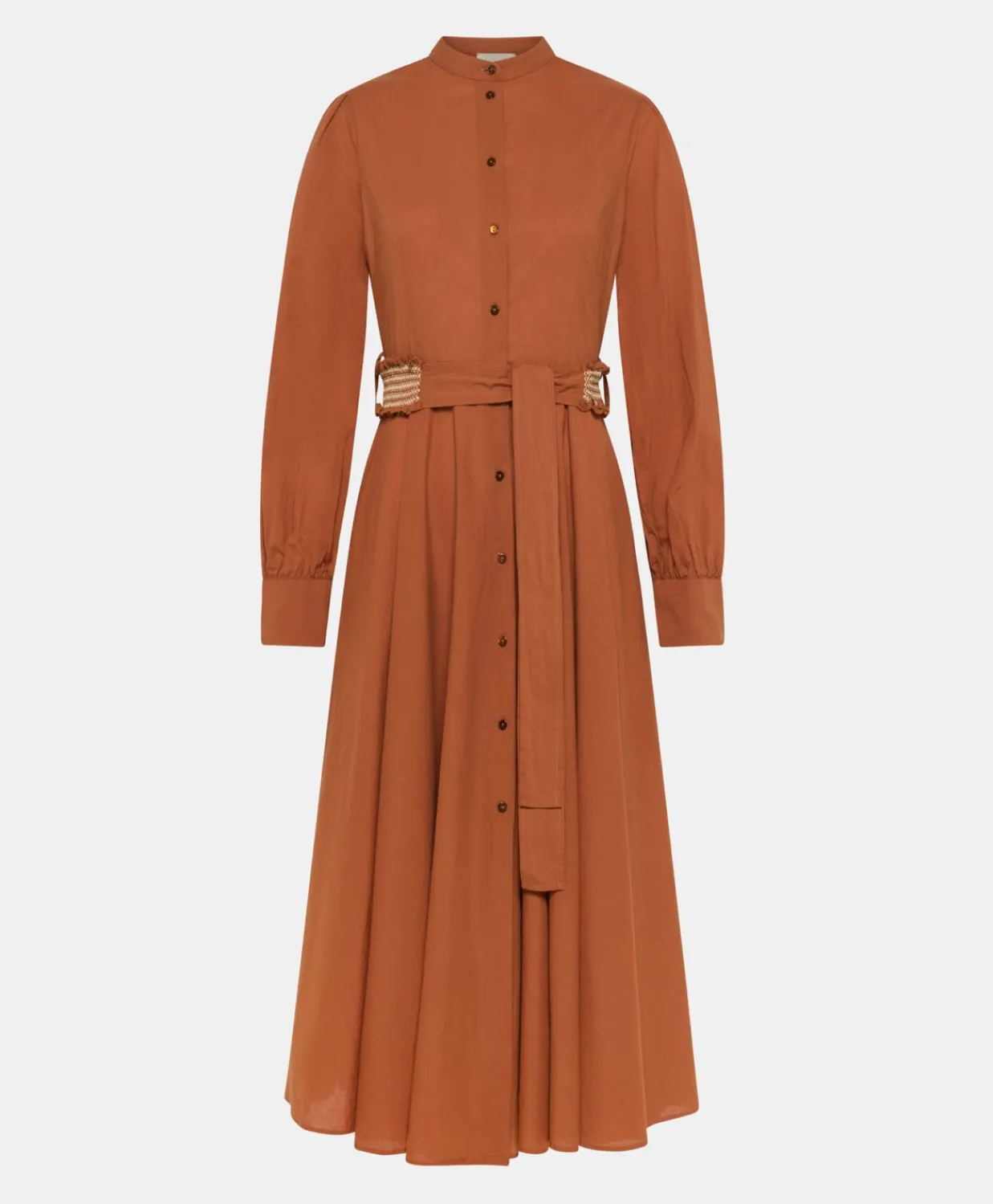 Donne Momonì Vestiti-Vestito Sinzias Con Voile Di Cotone - Coccio